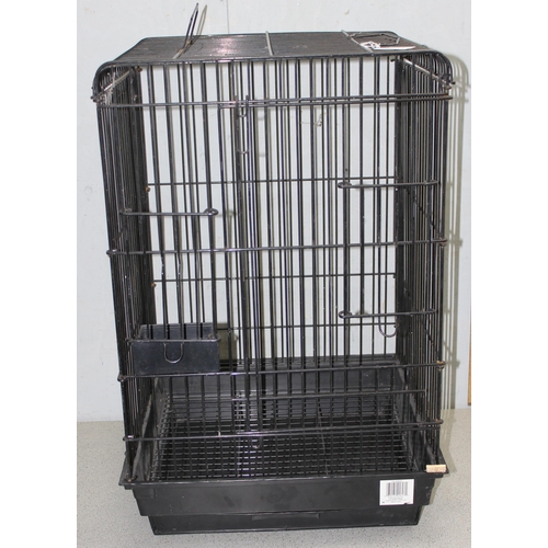 1781 - Large bird cage in black, approx 46cm x 46cm x 70cm