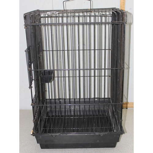 1781 - Large bird cage in black, approx 46cm x 46cm x 70cm