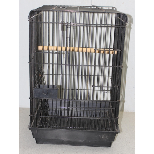 1782 - Large bird cage in black, approx 46cm x 46cm x 70cm