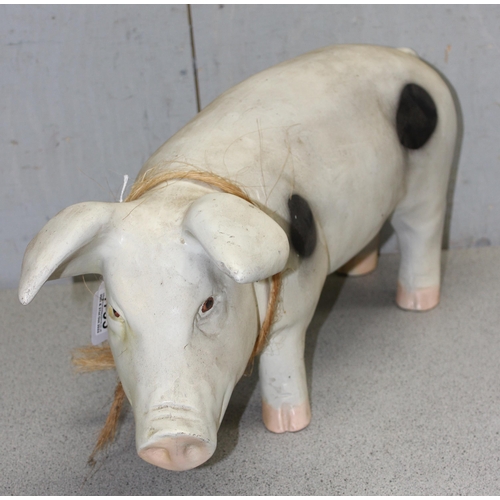 1795 - Large vintage painted ceramic pig ornament, approx 60cm long