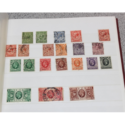 508 - 5 stamp stock books with contents, featuring mostly GB stamps from Queen Victoria to Queen Elizabeth... 