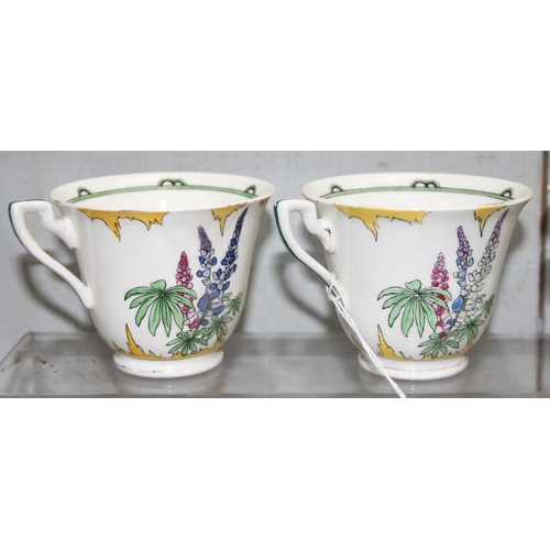 1623A - Mixed ceramics to incl Art Deco period part tea set in the Lupin pattern by Adderleys Ltd, excusive ... 