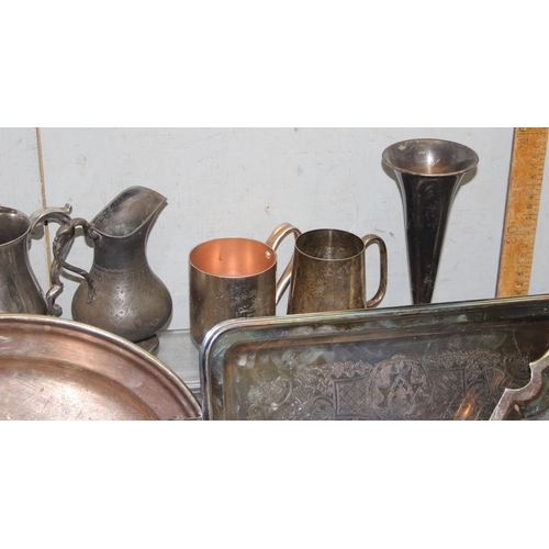 1033 - Large qty of metalware, mostly silver-plate, approx 8.6kg gross