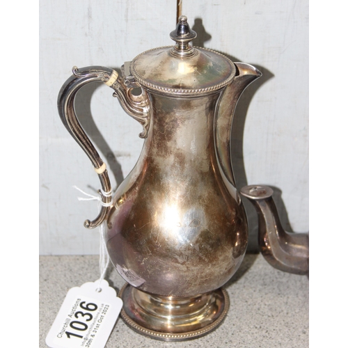 1036 - Silver-plated hot water pot, a Theire Monlay Hassan Fabrication Dar El Berrad North African teapot, ... 