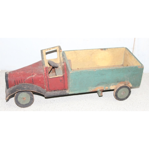 1514 - Qty of vintage toys to incl stuffed dog and a scratch-built truck