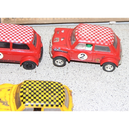 1523 - Assorted Scalextric vehicles to incl Rally Mini Cooper and a boxed C.125 Porsche Turbo 935