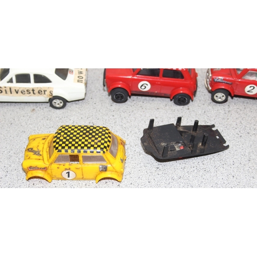 1523 - Assorted Scalextric vehicles to incl Rally Mini Cooper and a boxed C.125 Porsche Turbo 935