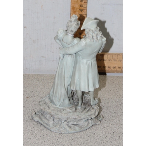 1756 - Handcrafted ceramic model of a couple, approx 20cm tall