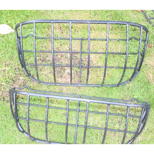 315 - 6 black wirework wall mounted baskets