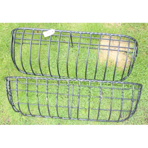 316 - 2 large wall mounted hay rack style planting baskets, each approx 92cm W x 24 cm D x 23cm H