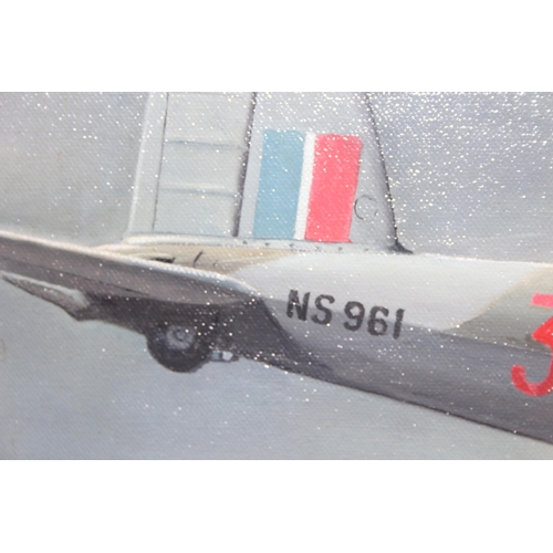 420 - Maurice Gardner (British, b.1926), Oil on board of a WW2 period Mosquito in flight, signed lower lef... 