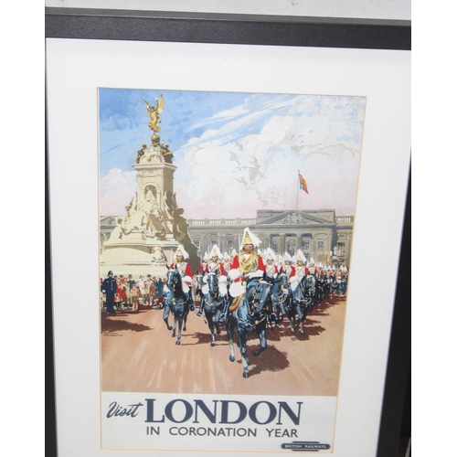 428 - 2 framed British Railways coloured prints for London and Cornwall, approx 45cm x 33cm