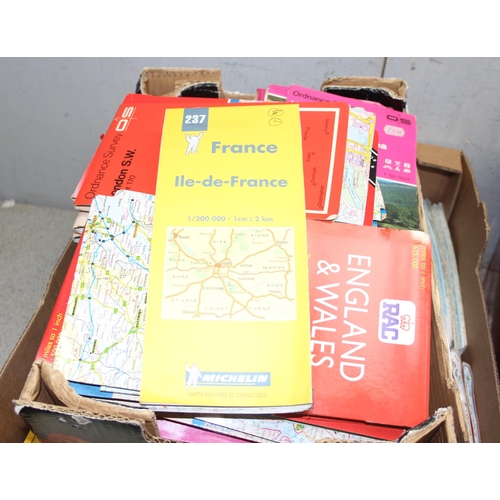 512 - Large qty of road maps to incl Michelin and RAC, and Ordinance Survey maps