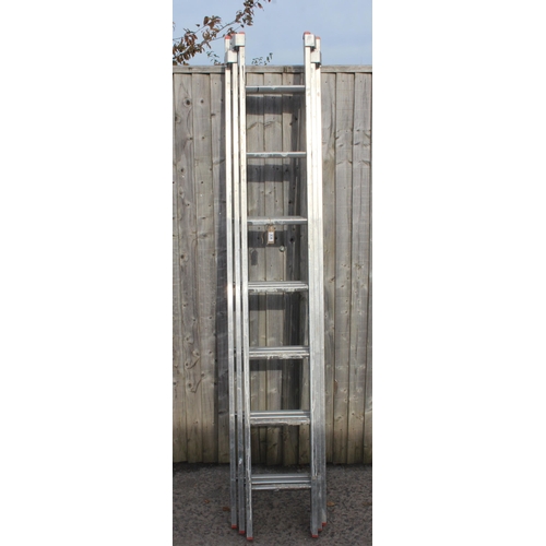 836 - A 3 section aluminium ladder, approx 221cm when closed