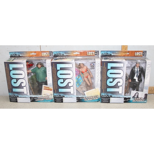 1546 - 3 boxed Lost character models incl Shannon, Hurley and Jack