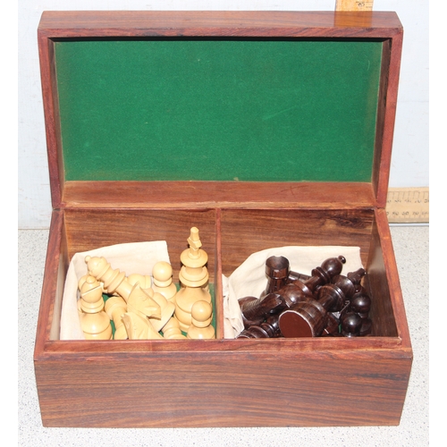 1549 - Grand Master competition quality hand made large piece wooden chess set in sectioned wooden storage ... 