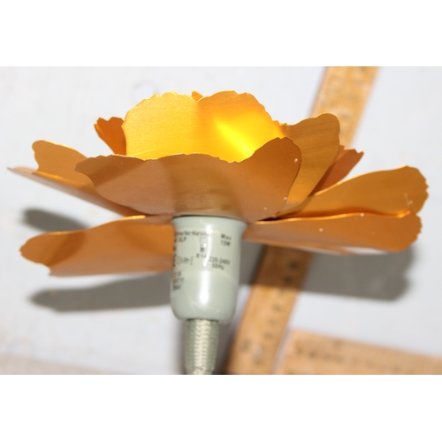 244 - Helena Christensen Scandinavian designer flower lamp with gold coloured petals and flexible power ca... 