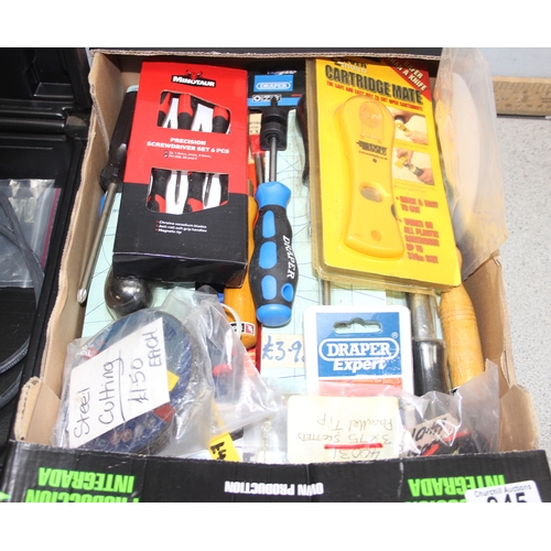 845 - Qty of unopened tools and a boxed jigsaw