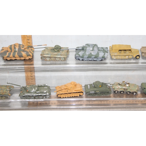 1551 - Qty of plastic vintage toy military vehicles, mostly tanks