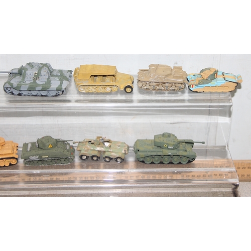 1551 - Qty of plastic vintage toy military vehicles, mostly tanks