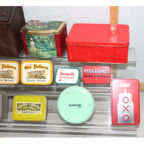 1773 - Qty of vintage and later tins to incl one in the style of a bureau, and some tobacco tins