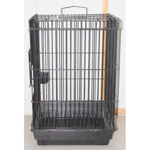 1781 - Large bird cage in black, approx 46cm x 46cm x 70cm