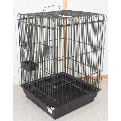 1781 - Large bird cage in black, approx 46cm x 46cm x 70cm