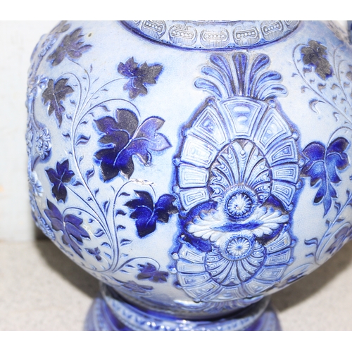 1786 - Large blue stoneware jug in the style of German Westerwald stoneware approx 39cm tall