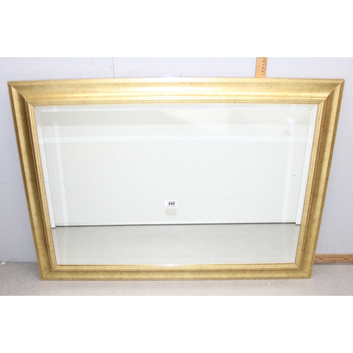 440 - Large framed wall mirror, approx 103cm x 74cm