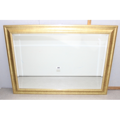 440 - Large framed wall mirror, approx 103cm x 74cm