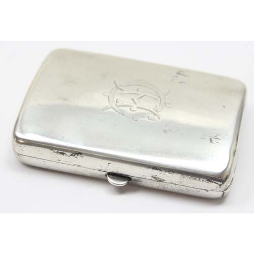 1010 - An antique silver cigarette case, London 1884 by Army & Navy Cooperative Society Ltd (Frederick Brad... 