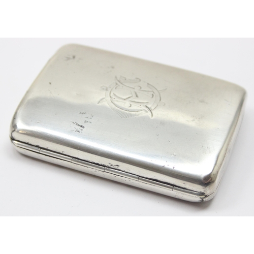 1010 - An antique silver cigarette case, London 1884 by Army & Navy Cooperative Society Ltd (Frederick Brad... 