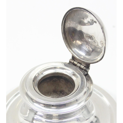 1011 - A silver capstan style inkwell, Birmingham 1927, bearing military winged insignia, approx 300.06g gr... 