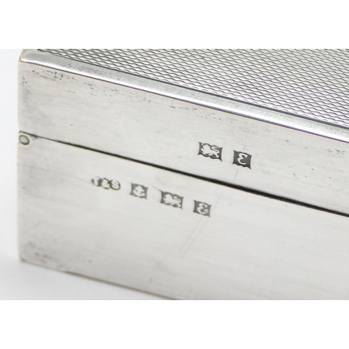 1017 - A mid-century silver cigar or cigarette box, Birmingham 1954 by Turner & Simpson, approx 11cm wide, ... 