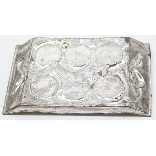 1047 - A small vintage Chinese silver plated serving tray and 6 goblets, the tray decorated with a Dragon, ... 