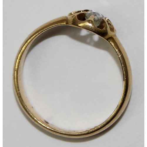 1101 - An 18ct gold and diamond ring in floral setting, seemingly unmarked but XRF tests as 18ct gold, appr... 