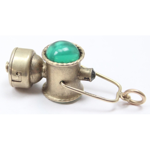 1106 - An unusual 9ct gold charm formed as a railway lamp, London 1964, approx 7.72g gross