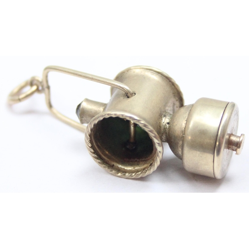 1106 - An unusual 9ct gold charm formed as a railway lamp, London 1964, approx 7.72g gross