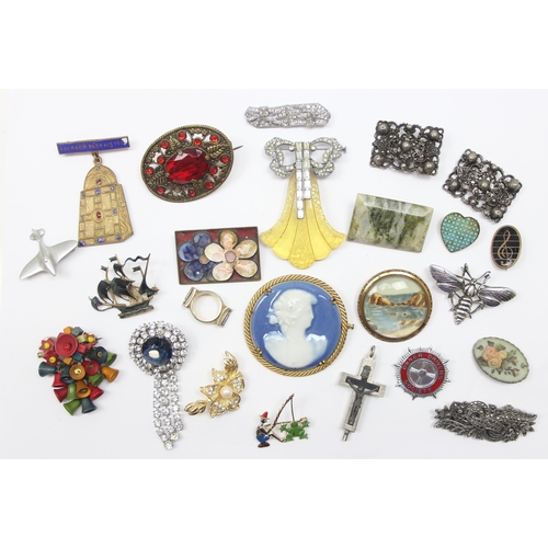 1115 - Qty of assorted vintage jewellery mainly brooches