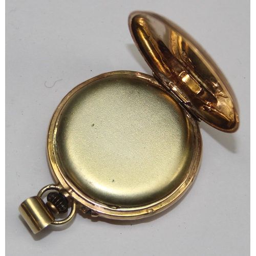 1302 - A Swiss 14ct gold cased full hunter fob watch, marked 585 and XRF confirmed, approx 19.77g gross inc... 