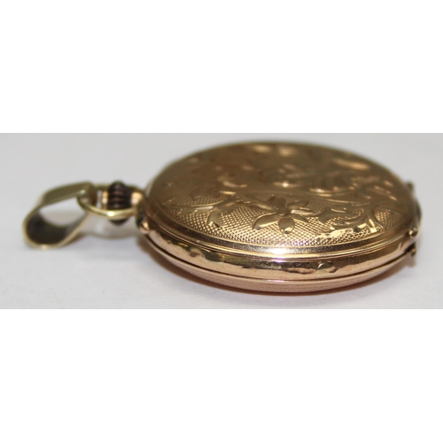 1302 - A Swiss 14ct gold cased full hunter fob watch, marked 585 and XRF confirmed, approx 19.77g gross inc... 