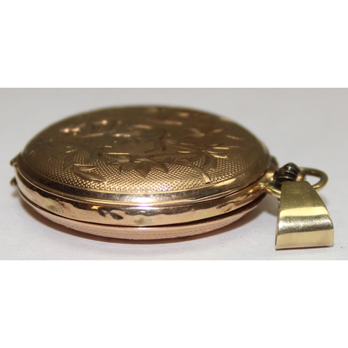 1302 - A Swiss 14ct gold cased full hunter fob watch, marked 585 and XRF confirmed, approx 19.77g gross inc... 