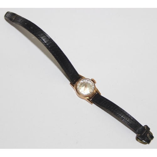 1305 - A vintage 18ct gold cased ladies watch by MuDu, Swiss marks to reverse and XRF confirmed, approx 7.9... 