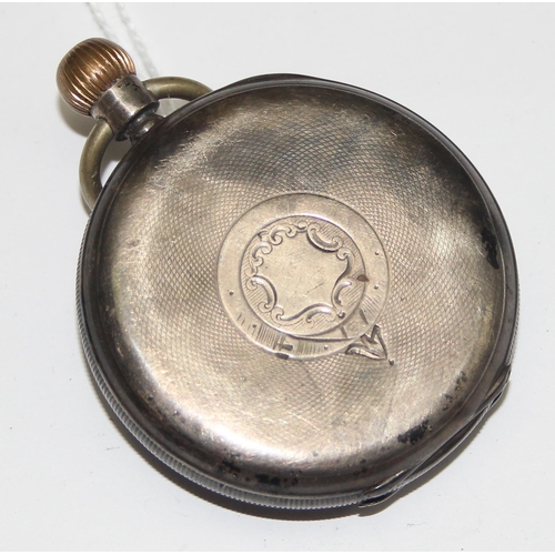 1315 - An antique silver cased open face pocket watch by Waltham, case marked for Birmingham 1903