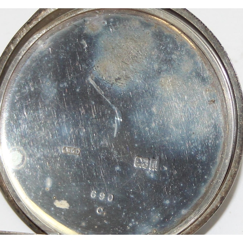 1315 - An antique silver cased open face pocket watch by Waltham, case marked for Birmingham 1903