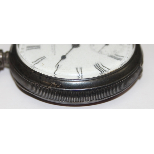 1315 - An antique silver cased open face pocket watch by Waltham, case marked for Birmingham 1903