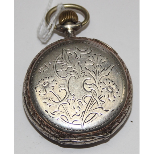 1316 - An antique 0.800 silver cased pocket watch by Hertha, case bearing German hallmarks and XRF tested, ... 