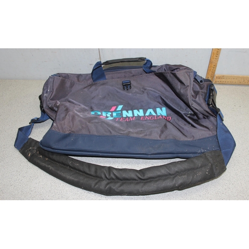 739 - Drennan team England rod bag and shoulder bag and a Snowbee smoker/cooker