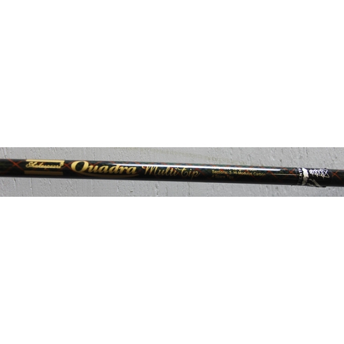 745 - Quadra multi-tip 3-60m rod with 3 tips East Anglian 9ft rod and a Shakespeare sigma 2-piece wand, no... 