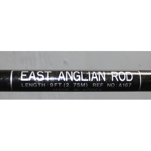 745 - Quadra multi-tip 3-60m rod with 3 tips East Anglian 9ft rod and a Shakespeare sigma 2-piece wand, no... 